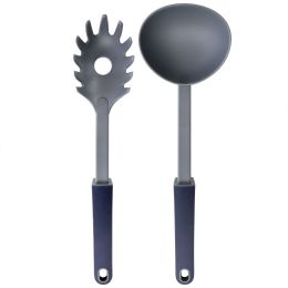 Oster Bluemarine 2 Piece Ladle and Pasta Server Utensil Set in Navy Blue