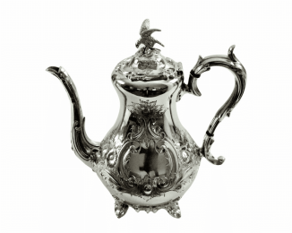 Coffee Pot Louis IV English Silver Plate c.1860