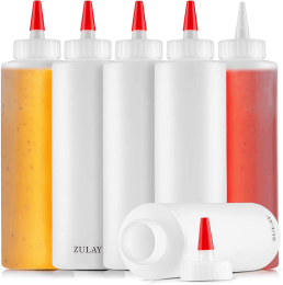 Plastic Condiment Squeeze Bottle with Caps