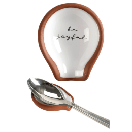 Be Joyful Terra Cotta Teaspoon Rest