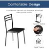 Modern 3-Piece Kitchen Dining Set with Round Wood-Top Table and 2 Chairs
