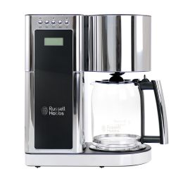 kRussell Hobbs Glass 8 Cup Coffeemaker in Black and Stainless Steel
