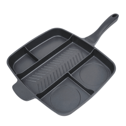 MASTERPAN Nonstick 5-Section Grill & Griddle Skillet, 15" (38cm)
