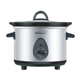 Brentwood 1.5 Quart Slow Cooker in Stainless Steel with 3 Settings