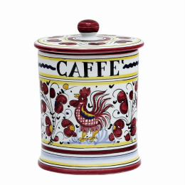 ORVIETO ROOSTER Canisters (Color: Red, size: 4.5 DIAM. X 6 HIGH (Dimensions measured in Inches))