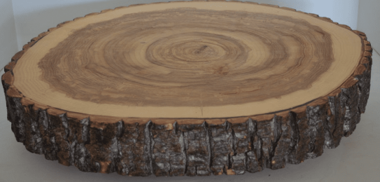 Rustic Wood Slab, Charcuterie boards, Cutting Boards, Cake Stands, Serving Platters or Center Pieces With Bark (size: 19"-21")