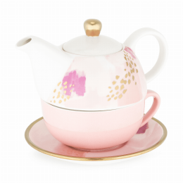 Addison Tea For One Set (Color: Pink  Abstract)