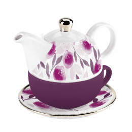 Addison Tea For One Set (Color: Berry Floral)